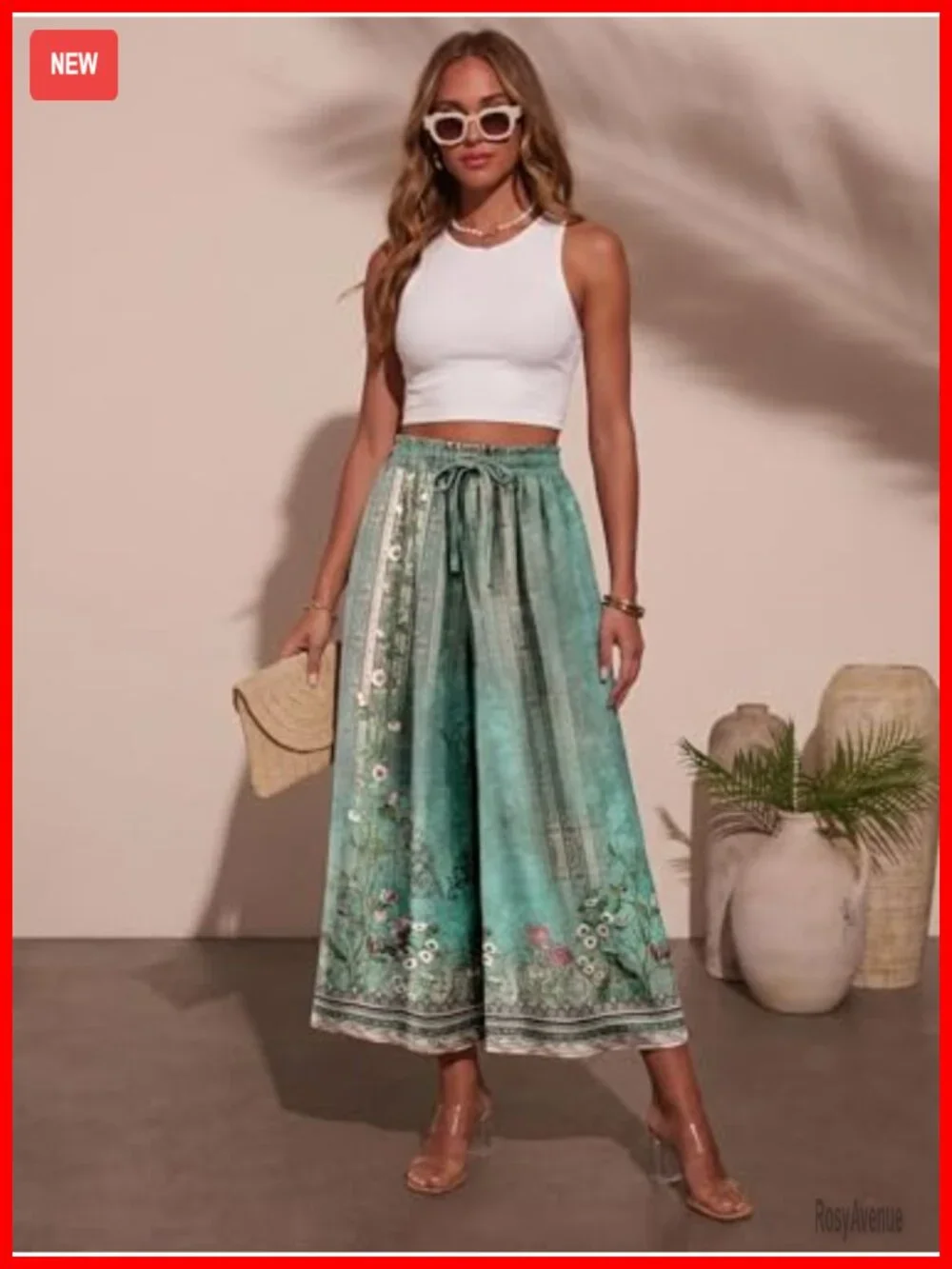 High Waist Wide Leg Palazzo Pants with Pockets Lounging Vacation Slacks